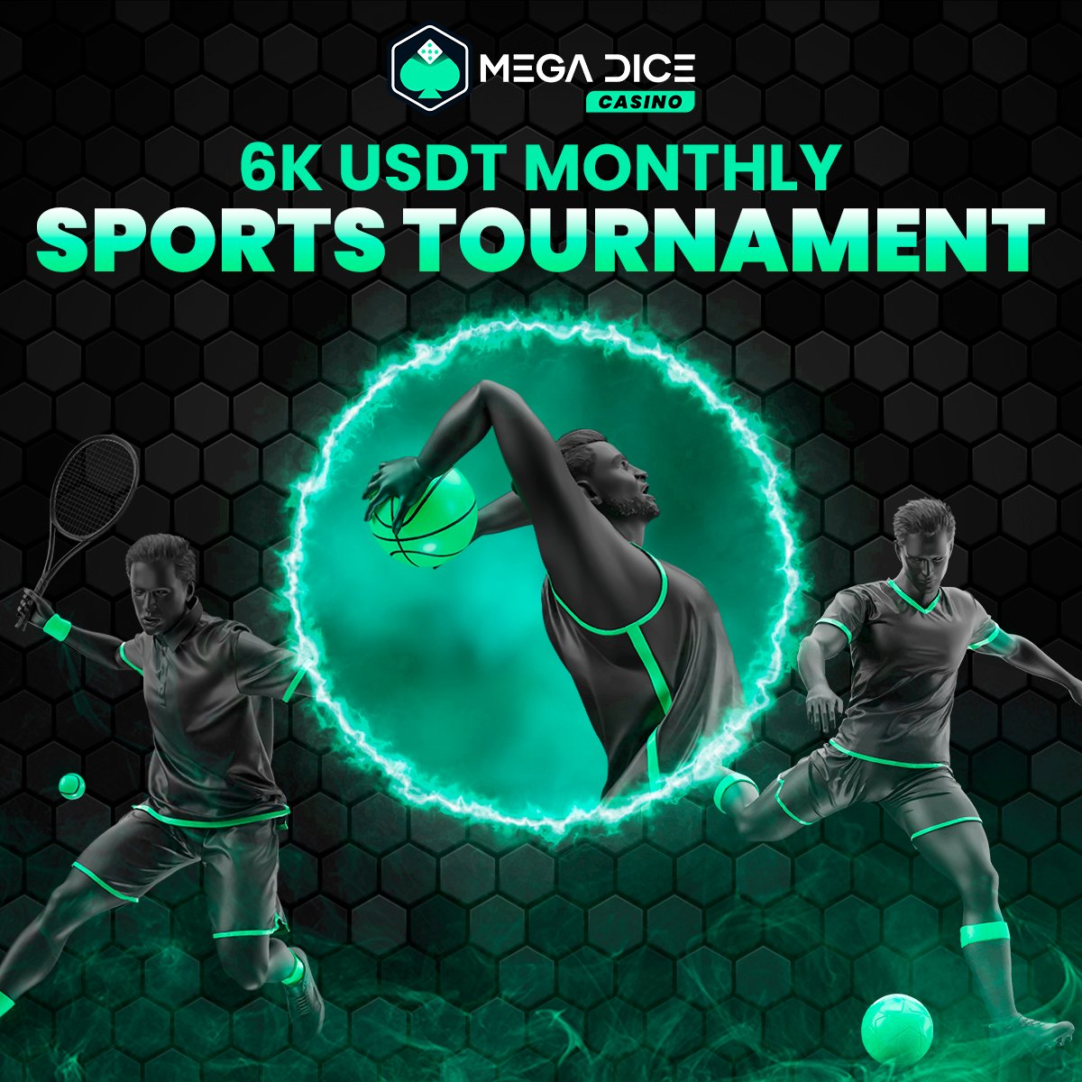 Score BIG by joining our 6,000 USDT Sports Tournament NOW! 🚀

Compete for 20 thrilling prizes every month, including a jaw-dropping 2,000 USDT grand prize! ⚽

Don't miss out on the action – opt in today! 🌟

🔗 megadice.com/en/en/promotio…

#SportsTournament #ChampionsLeague