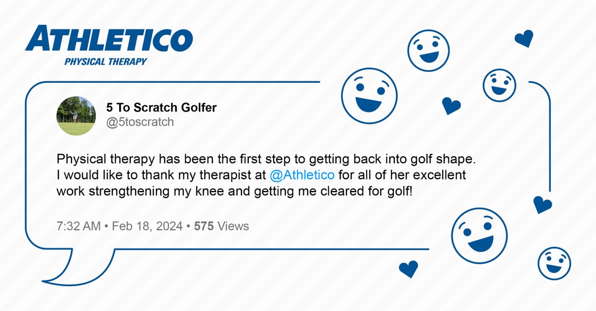 Our team is passionate about helping you feel your best! ⛳ We are inspired by seeing our patients get back to doing what they love. #ThanksForSharing