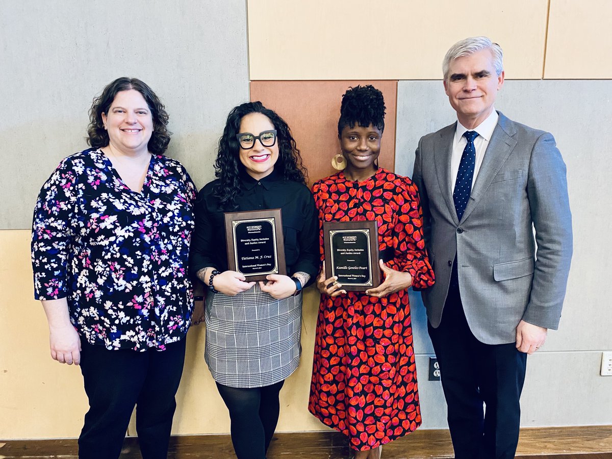 The American Council on Education Women’s Network Massachusetts named Assistant Professor Tatiana M.F. Cruz and her collaborator Dr. Kamille Gentles-Peart (@myrwu), the winners of the Diversity, Equity, Justice and Inclusion Award. ow.ly/ebRt50Rj235