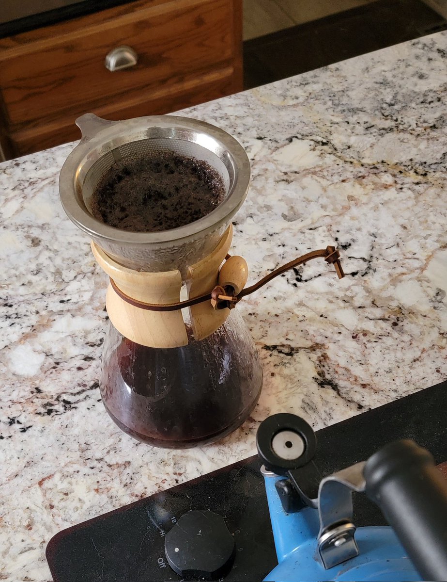 I like making my pour over, even if I do spend 15 minutes heating the kettle, soaking the grounds. A chance to step away from the drawing table for a bit.