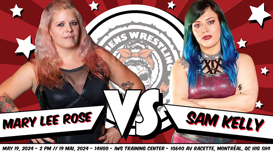 ANNONCE DE COMBAT // MATCH ANNOUNCEMENT “The Inspiration” Sam Kelly Vs “Dirty Pretty” Mary Lee Rose Get your tickets now for “AYOYE! Tu m’fais mal” presented by Women’s Wrestling Syndicate on Sunday, May 19, 2024, at 2PM here: thepointofsale.com/tickets/wws-20…