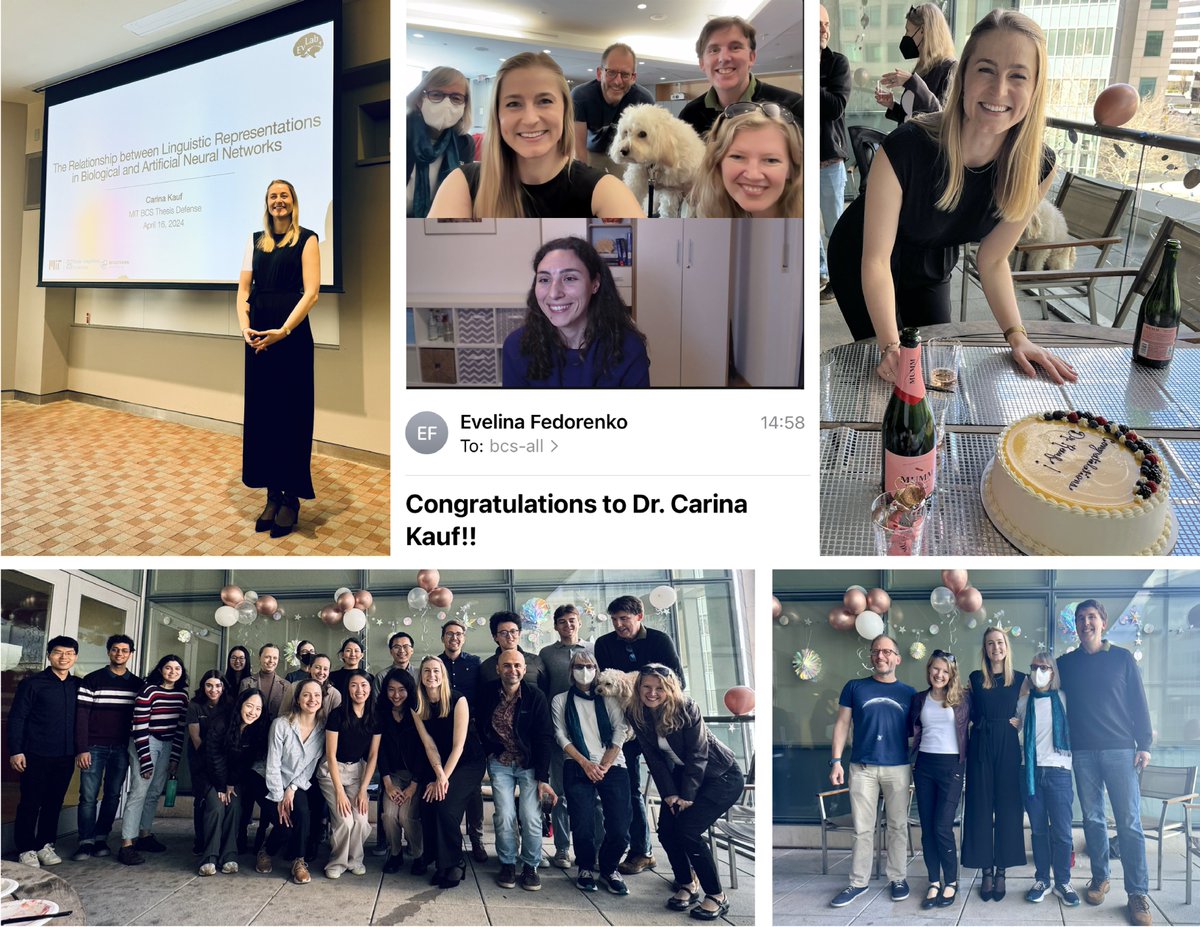 ✨🎓 I defended my dissertation “The Relationship between Linguistic Representations in Biological and Artificial Neural Networks” on Tuesday! 🎓✨ Incredibly grateful for my amazing PhD advisor @ev_fedorenko and a wonderful journey at @mitbrainandcog! 🧠🤖