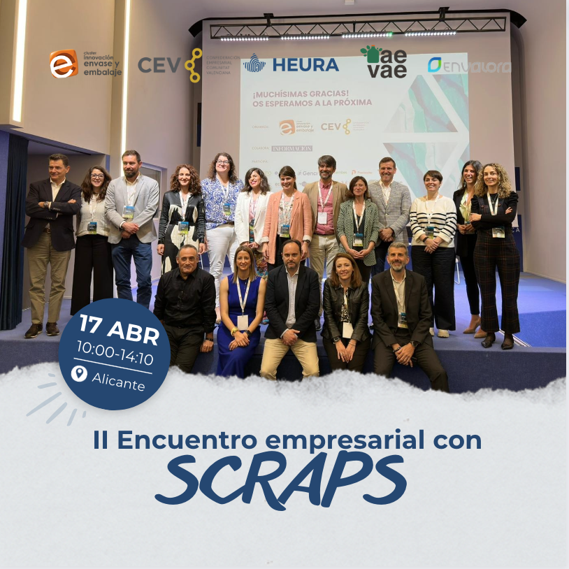 Ayer <a href="/JoseviRonda/">Josevi Ronda</a> y <a href="/joanros78/">Joan Ros</a> asistieron como  ponentes en el "II Encuentro de SCRAPS nacionales" organizado por <a href="/ClusterEnvase/">Cluster de Envase</a> y la <a href="/CEV_CV/">CEV</a> donde estuvimos representando al SCRAP del sector agropecuario <a href="/aevae_es/">AEVAE</a>. Una cita productiva en un foro con una muy buena acogida.