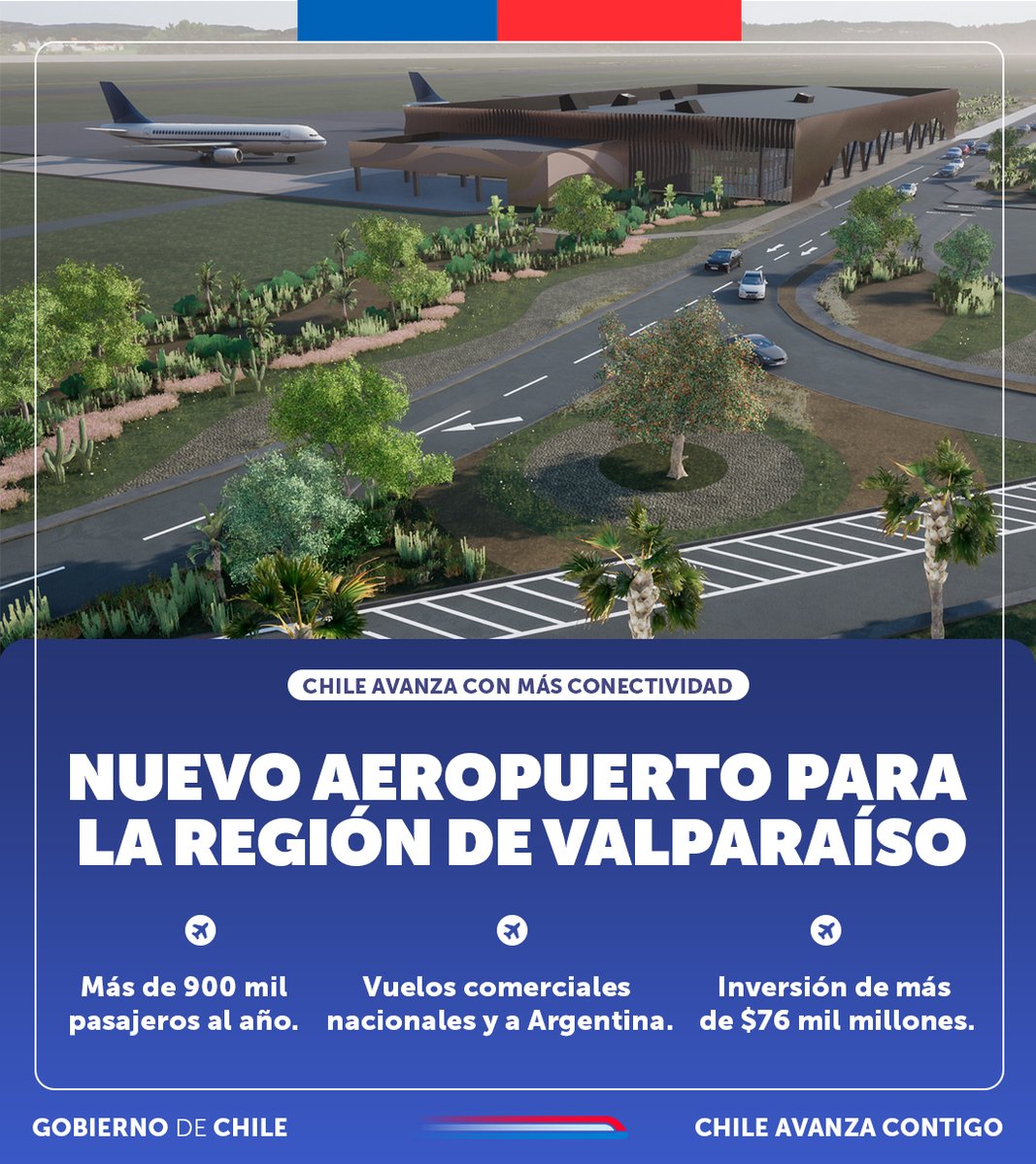 La Región de Valparaíso tendrá aeropuerto: El Presidente @GabrielBoric anunció la ampliación y mejoramiento del Aeródromo Torquemada, para contar con vuelos comerciales nacionales e internacionales que potenciarán la economía y el turismo en la zona.