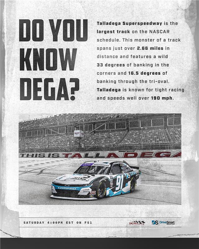 🧠Preparing for Talladega=Brushing up on some facts What do you think about this track? let us know in the comments below! #NASCAR | #Talladega | #AgPro300