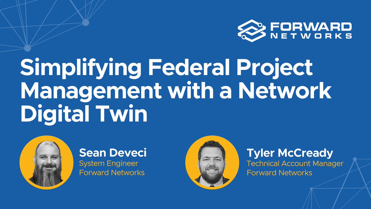 Sean Deveci and Tyler McCready are live in one hour! This dynamic duo from the Forward Federal team will be sharing their insights into what every network engineer must master. bit.ly/44bdyi0