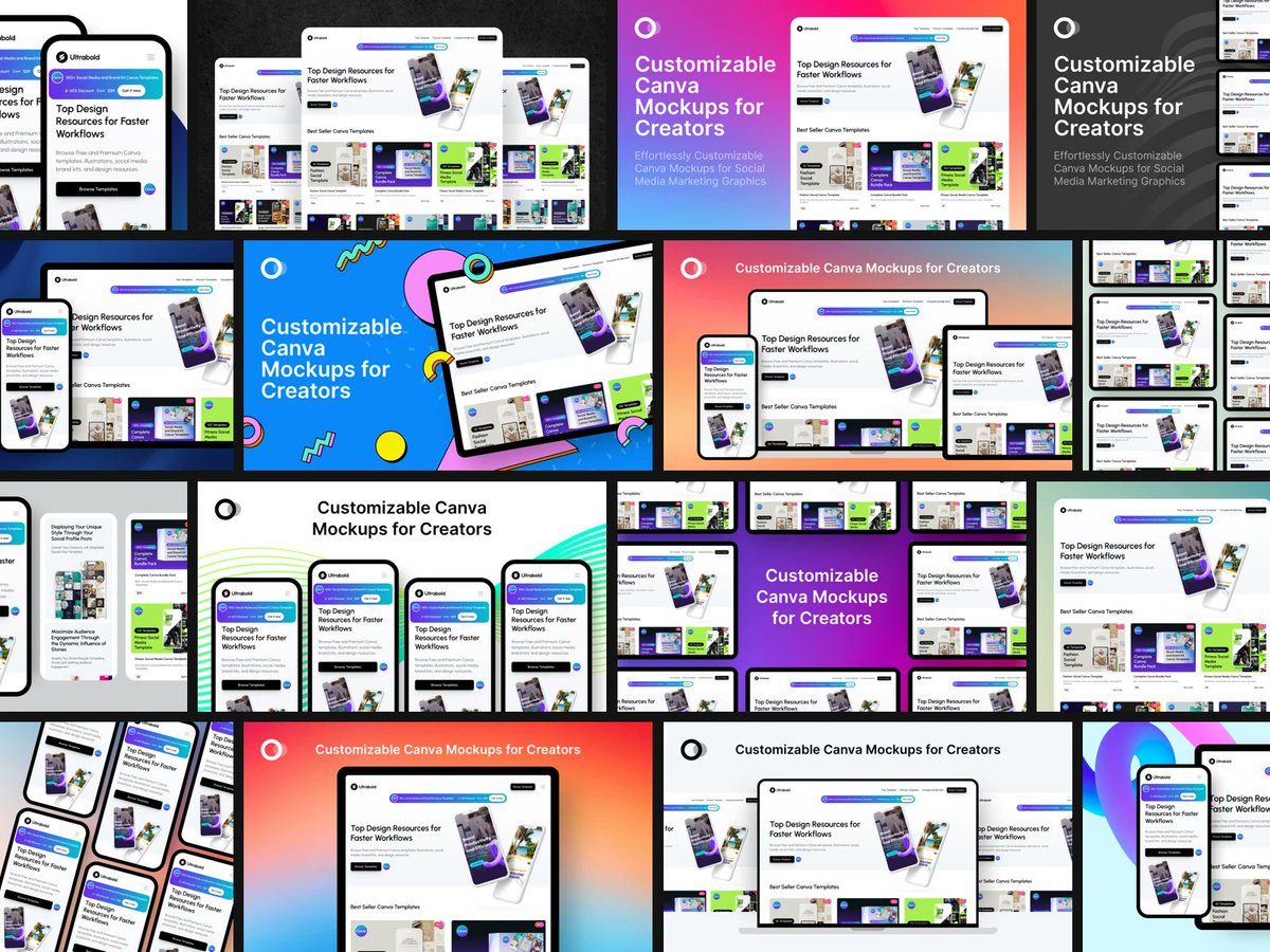 I've designed more than 100 Device Mockup Templates in Canva, featuring laptops, phones, and tablets.

Usually priced at $19, but now available for free! 🙌

Just reply "Send," like, and retweet this post, and I'll send them to you in DM.

Don't forget to follow me 🔥