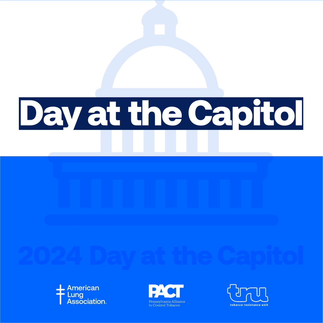 ALAPACT's tweet image. Next Tuesday, May 7, is Day at the Capitol, where we will be BACK in Harrisburg to connect with state legislators to continue funding tobacco prevention and education programs ➡ Let’s go: pactonline.org