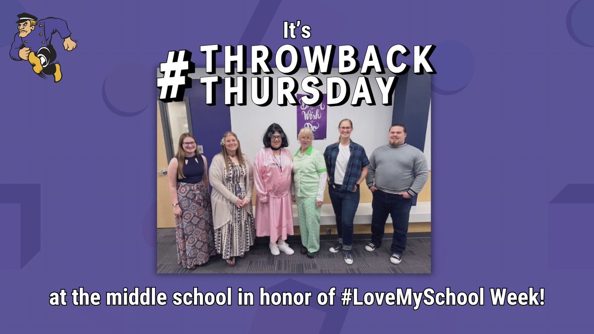 It’s Throw Back Thursday at the Middle School in honor of #LoveMySchool week! Here is the 8th grade team having some fun! 🥳
