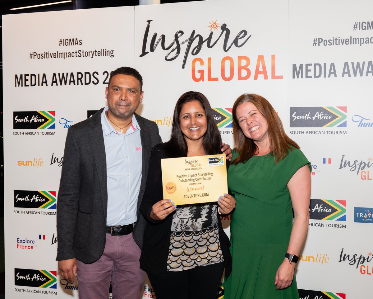 🥁Huge congratulations to @Adventurecom for being recognised for their Positive Impact Storytelling Outstanding Contribution (organisation) at the #IGMAs 2024. Kindly sponsored by @southafricauk #IGMAs #MediaAwards #PositiveImpactStorytelling #visitsouthafrica