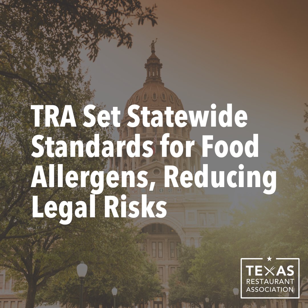 Last session, we worked with @JudithZaffirini & @CortezPhilip to protect customers with a food allergy while reducing regulatory confusion and litigation risks. Help us champion guidelines that protect the public and our small businesses at txrestaurant.org/givenow. #txlege