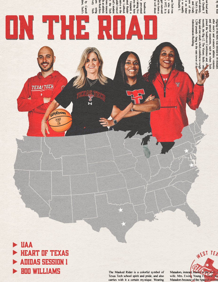 It’s that time again!⌚️ Our coaches are hitting the road to see some future Lady Raiders during the April Eval period! 📍Manheim, PA 📍Dallas, TX 📍Bryan, TX 📍Hampton, VA #WreckEm
