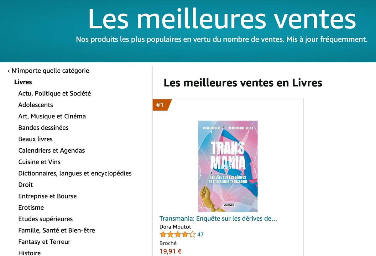 #Transmania est numéro 1 des ventes en France sur Amazon. Merci à tous, et surtout merci à Hidalgo, Grégoire, Decaux et madame Streisand.