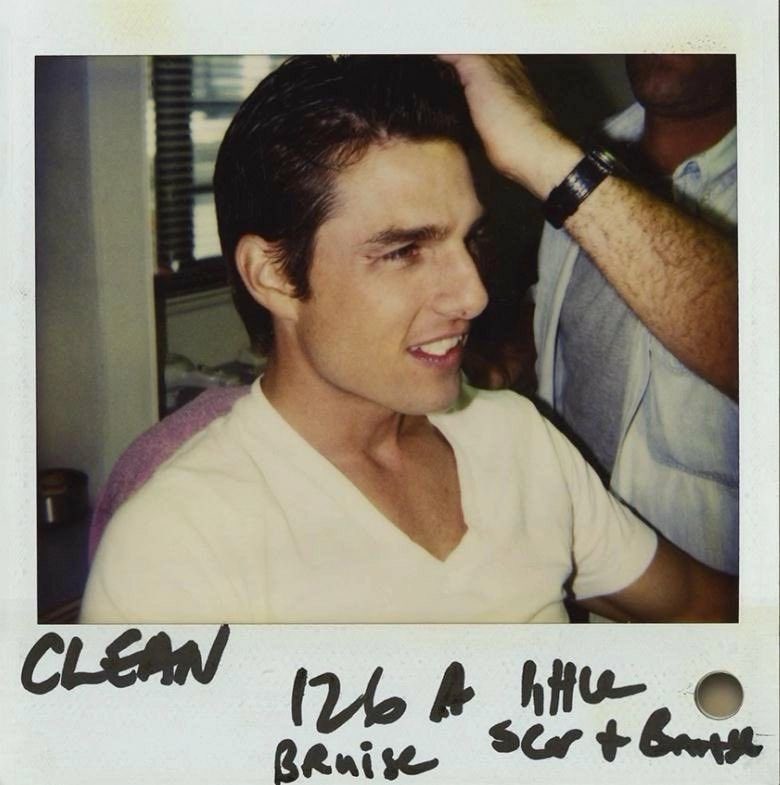 polaroids of tom cruise on the set of jerry maguire