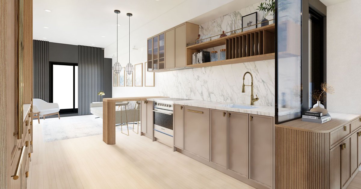 The heart of the home is shaping up, balancing form and function for those perfect kitchen moments. #KitchenDesign #ModernHomes #ArchitecturalDetail