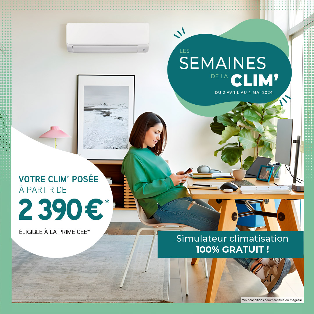 ❄️📣 Une #climatisation éligible CEE et posée chez vous, le tout à #prix imbattables ? 🤔 Jusqu'au 4 mai, c'est les Semaines de la Clim' chez #EspaceAubade ! Ne ratez pas cette occasion pour vous équiper à prix cassé ! 👀 Tous les détails de l'#offre ici : ow.ly/eV8O50R1YHN