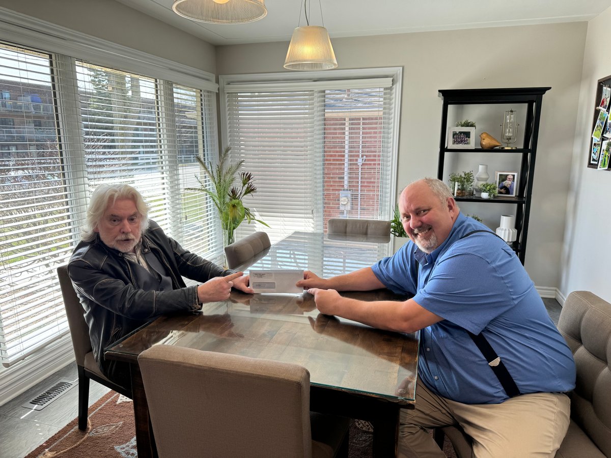 In a snapshot moment that'll kickstart smiles across St. Thomas, our very own Doug Tarry presenting a cheque to Ian MacCallum of the St. Thomas Soccer Club. When we team up, everyone wins! #Community #Goal #Soccer #DougTarryHomes #Support #StThomasProud #25PercentMoreLife