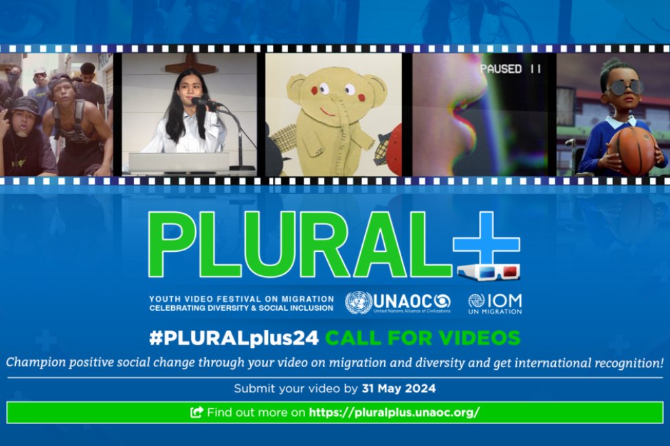 Are you under 25? Do you have original and creative short films 📽️ exploring the themes of #migration, #diversity, social #inclusion, and other global issues? 📢Join the @Pluralplus Youth Video Festival now! Submit your video to #Plurralplus24. 👇 pluralplus.unaoc.org