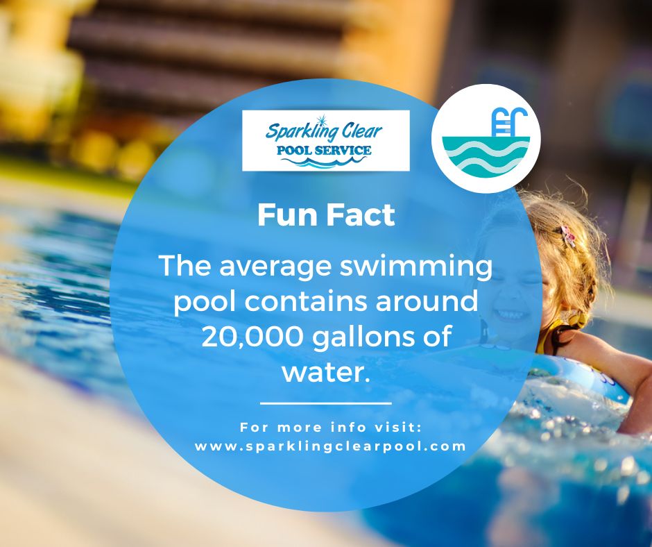 The average swimming pool contains around 20,000 gallons of water.

#SwimmingPoolService #SparklingClearPoolService #FunFacts #mckinneytx #mckinneytexas #mckinney #friscotx #frisco #friscotexas #allentx #allentexas #allen #fairviewtx #fairview #fairviewtexas #texas #SwimmingPool