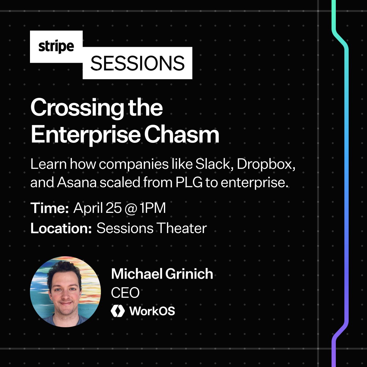 What do companies like Slack, Dropbox, & Asana all have in common? They began as PLG and eventually scaled to enterprise. But how? Join @grinich at Stripe Sessions next Thursday as he shares proven strategies & tactics for making your app Enterprise Ready.