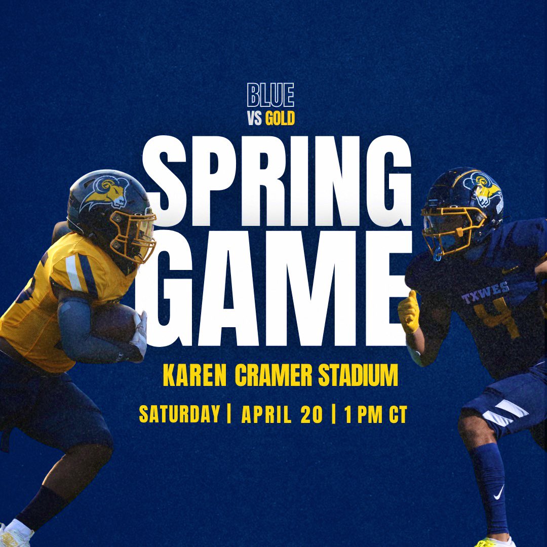 BLUE VS GOLD
Who you got???

 Be sure to head out to Karen Cramer Stadium this Saturday to get a first look at the Rams before the Fall! 

#RamsUp