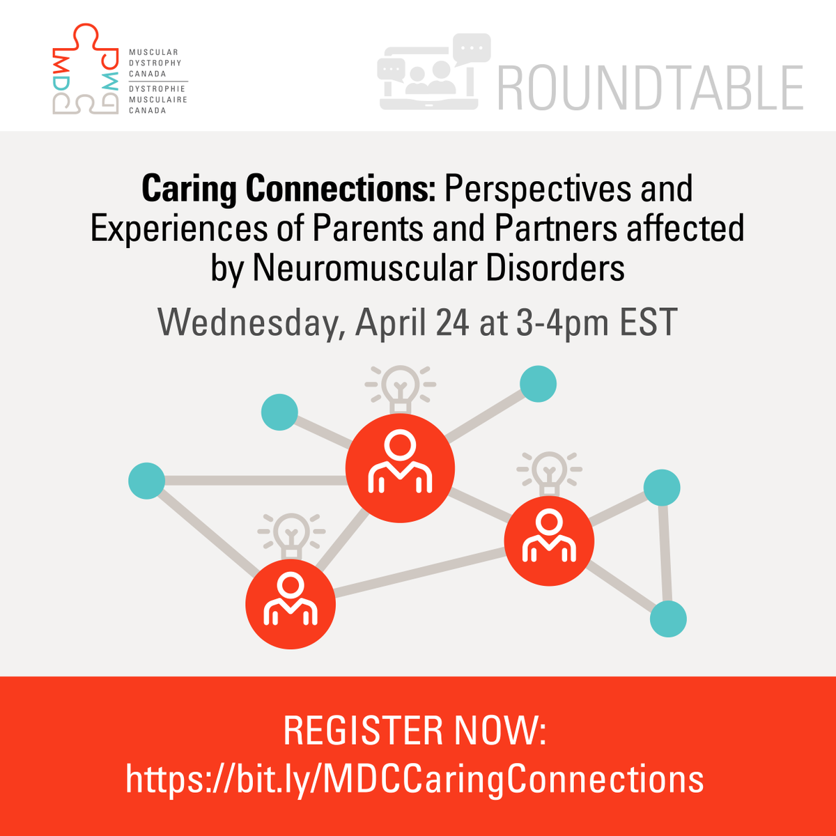 If you're a caregiver to someone who has a neuromuscular disorder (NMD), what comes to mind when you reflect on your journey? Join us on April 24 for an insightful discussion, welcoming parents, siblings, or partners of individuals affected by NMDs. 🔗 bit.ly/MDCCaringConne…