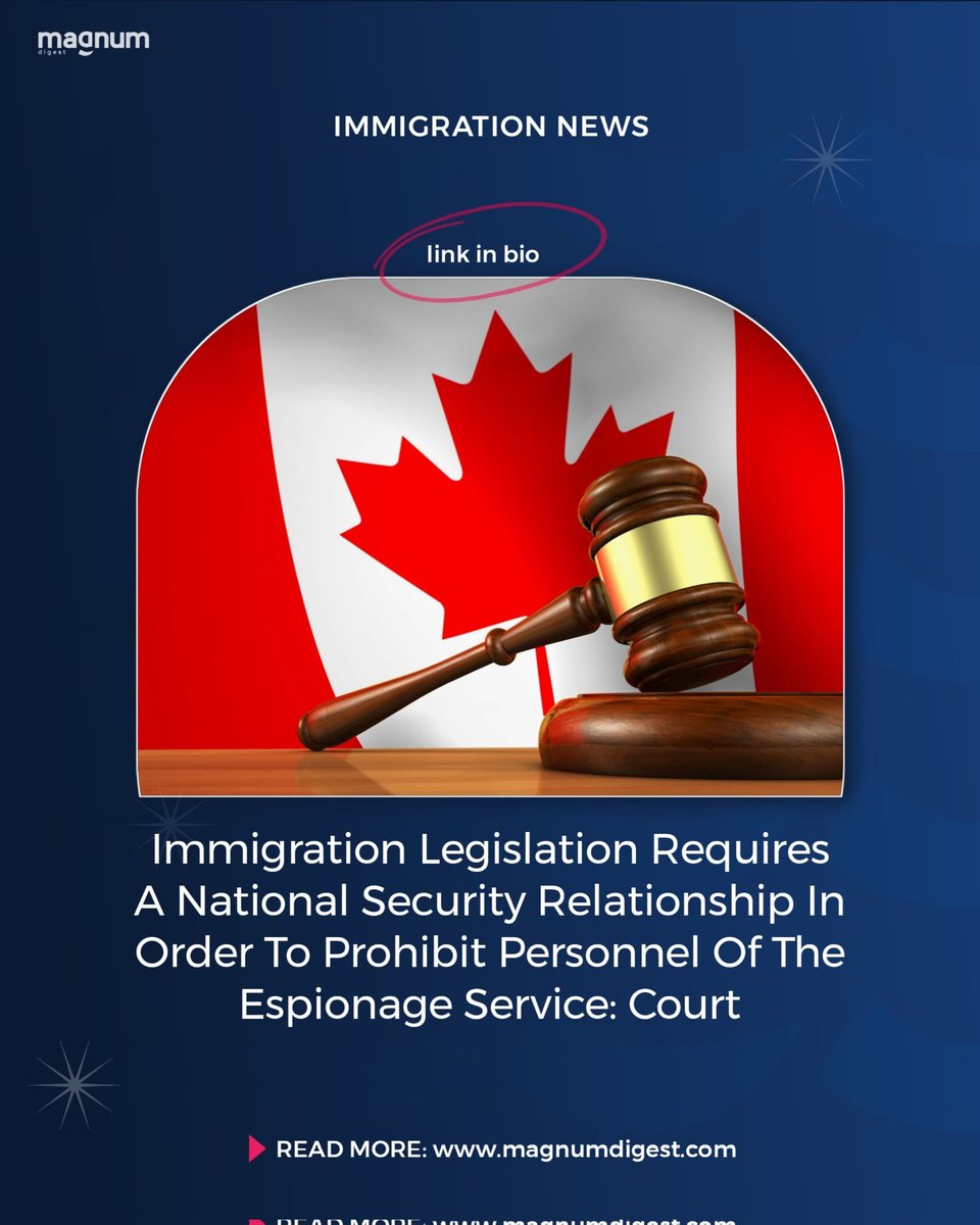 magnumdigestca's tweet photo. The court declares a national security link necessary to prohibit espionage personnel:
https://t.co/OX9EFg9Cfc

#PolicyAnalysis #SecurityFocus #EspionageAct #ImmigrationPolicy #MagnumDigest https://t.co/P6XjYPZmEu