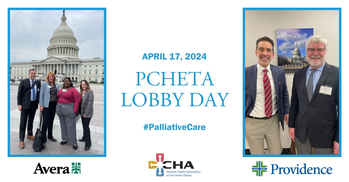 CHA's Lucas Swanepoel & @AveraHealth's Dr. Francine Arneson and CHA's Darren Henson & @providence's Dr. Gregg VandeKieft urged Congress to support #PCEHTA, a bill to expand the #PalliativeCare workforce. Ask your U.S. Senators to support #S2243: 👉hubs.li/Q02tm19R0 #PQLC