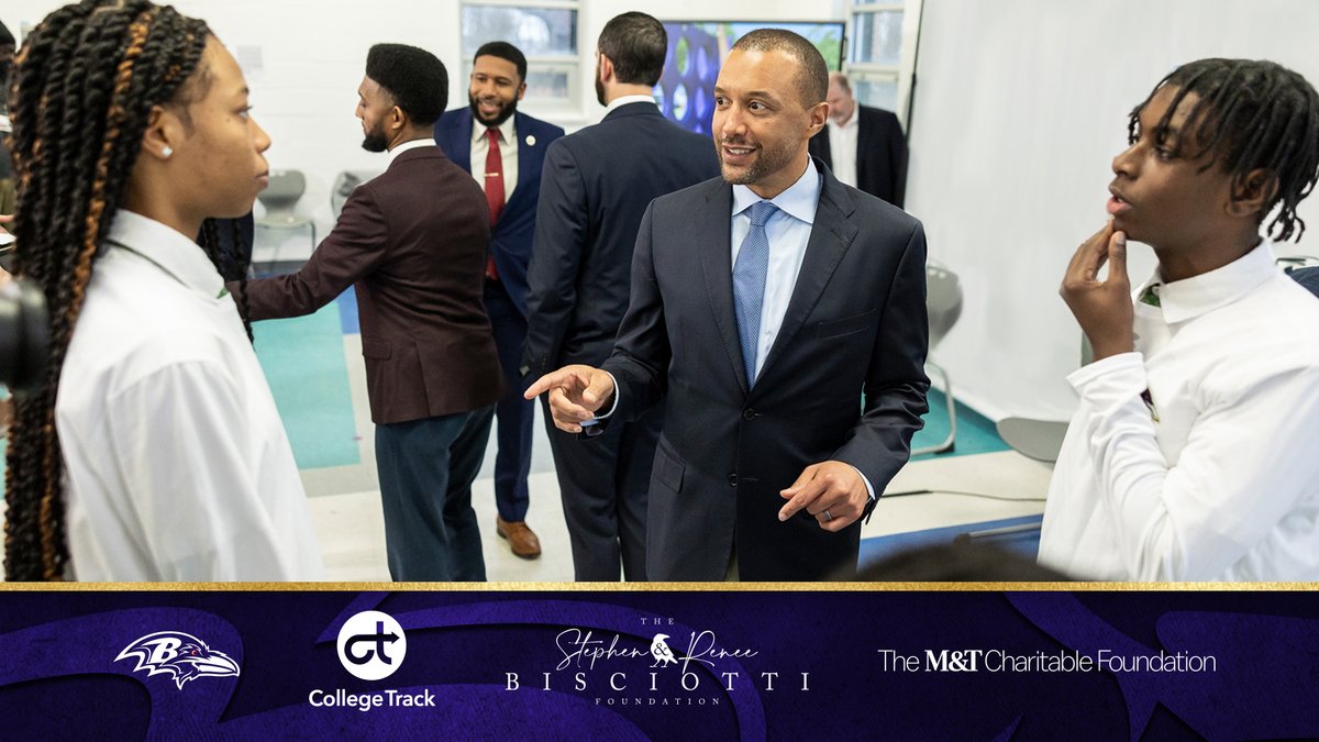 In partnership with the Stephen and Renee Bisciotti Foundation, M&T Bank and College Track, we are launching the Baltimore Ravens College Track Center. The Bisciotti Foundation and the Ravens will donate $10 million, and the M&T Charitable Foundation will donate $10 million to