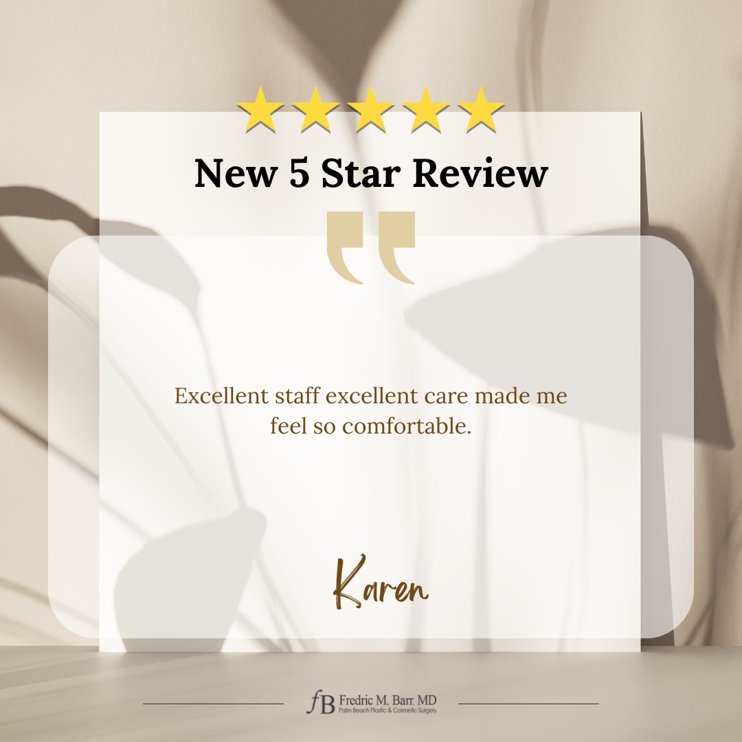 It's #TestimonialThursday! 

Thank you Karen for the ⭐️⭐️⭐️⭐️⭐️ Review: Excellent staff excellent care made me feel so comfortable.

#PatientTestimonial #Review #5StarReview #plasticsurgery #facelift #plasticsurgeonwestpalmbeach