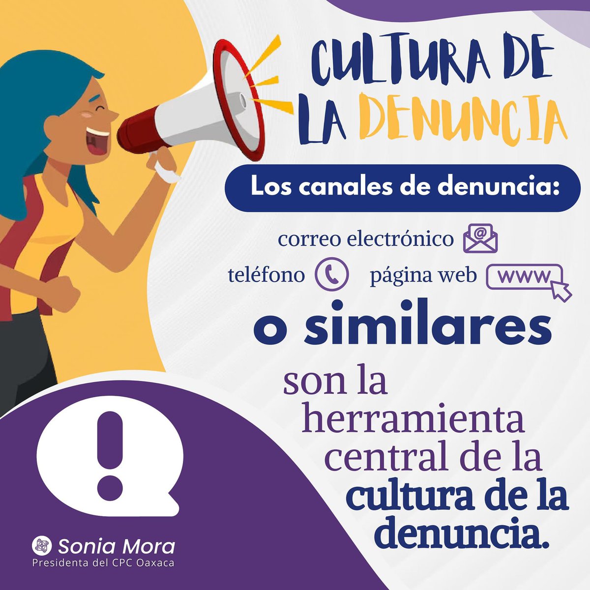 ☝️¿CONOCES LOS CANALES DE DENUNCIA?

Existen varias formas para hacer valer tu voz a través de la #denuncia.

Estas pueden ser vía:
- correo electrónico 📩
- telefónica 📞
- página web 🌐

¡Tómalos en cuenta!

#ParticipaciónCiudadana #Derechos #CombateALaCorrupción #transparencia