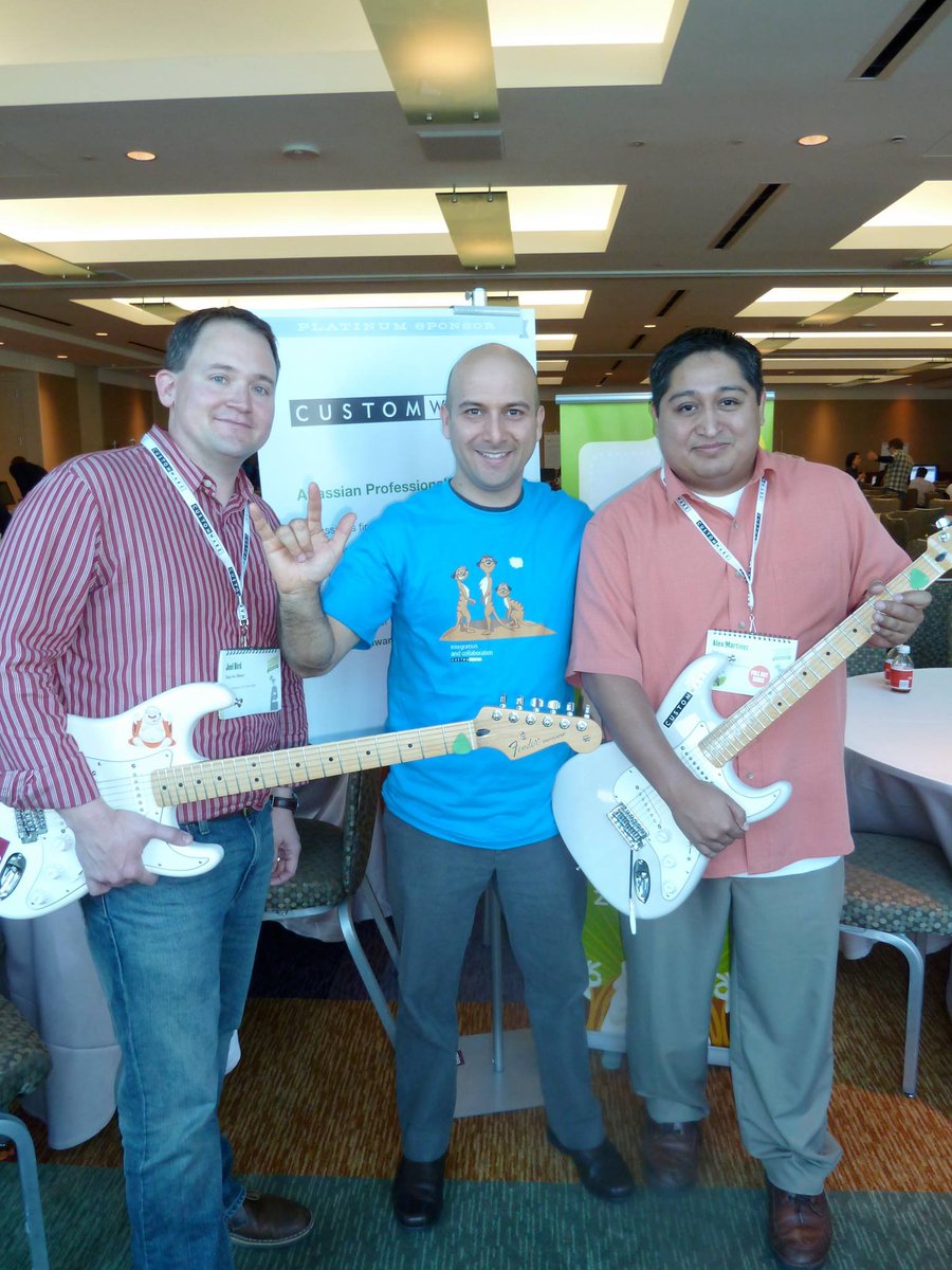 Throwback to our #GuitarGiveaway at @Atlassian Team 2011!🎸 CEO Rob Castaneda’s talk turned into a jam session and ended with a mic drop: “Win these guitars at our booth.” Now in its 13th year, it's a Team tradition! Join the action at #AtlassianTeam24! ➡️ bit.ly/3vwbhRC