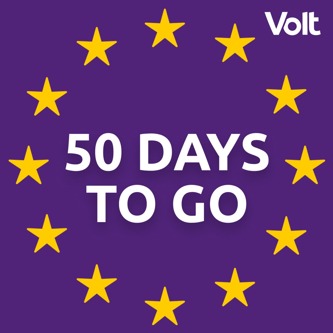 There are only 50 days left until the most important European elections ever. Every vote matters. If you also believe in a Union that respects the rights of everyone, show it today by joining Volt at volt.team/join Together, we can build a better Europe!