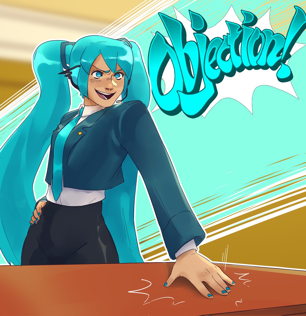 Look at my lawyer dawg I'm going to jail #HatsuneMiku #AceAttorney