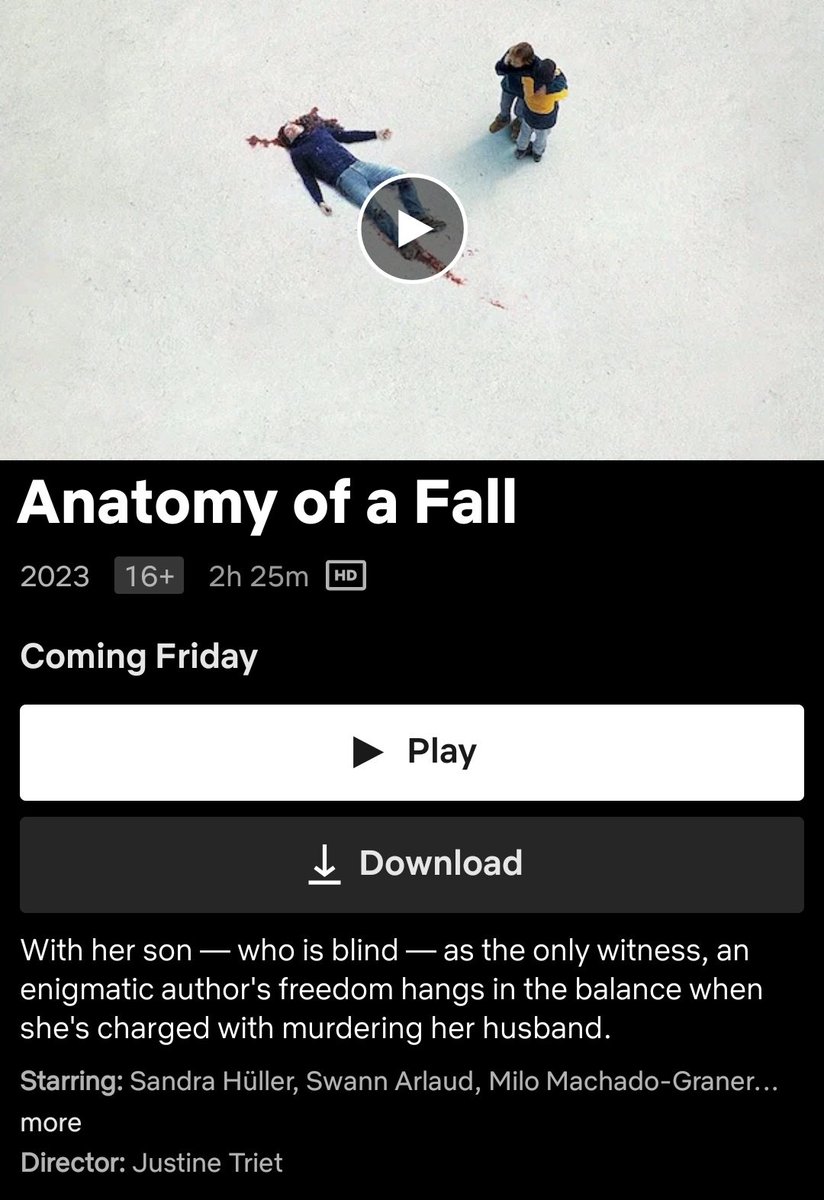 Anatomy of a fall สามารถรับชมได้ทาง Netflix แล้วนะคับ 🥳🥳