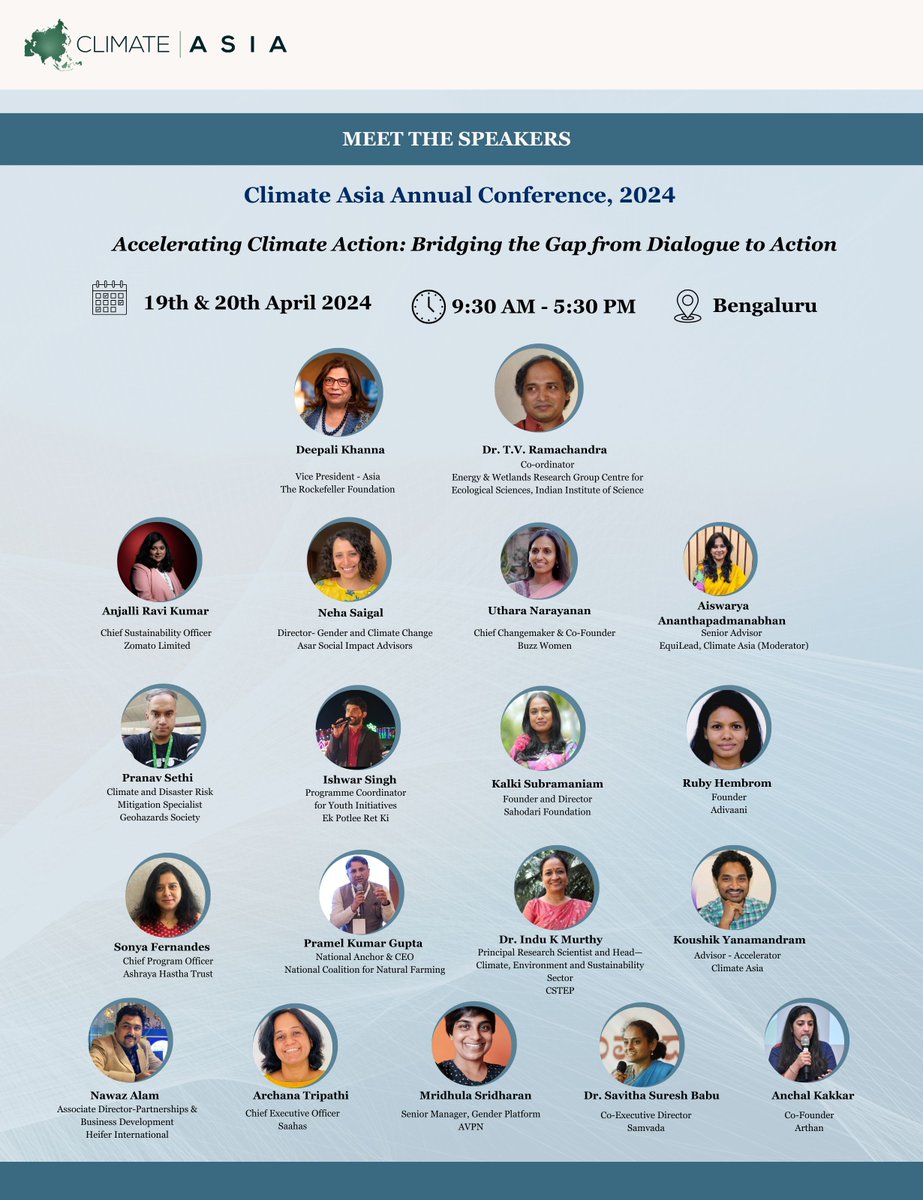 asia_climate's tweet image. FEW HOURS TO GO for our 3rd Annual Climate Conference happening in Bengaluru!

Last chance to register: forms.gle/zbh6swUUPU7mFt…

#ClimateAction #DialogueToAction #ClimateResilience #ClimateLeaders