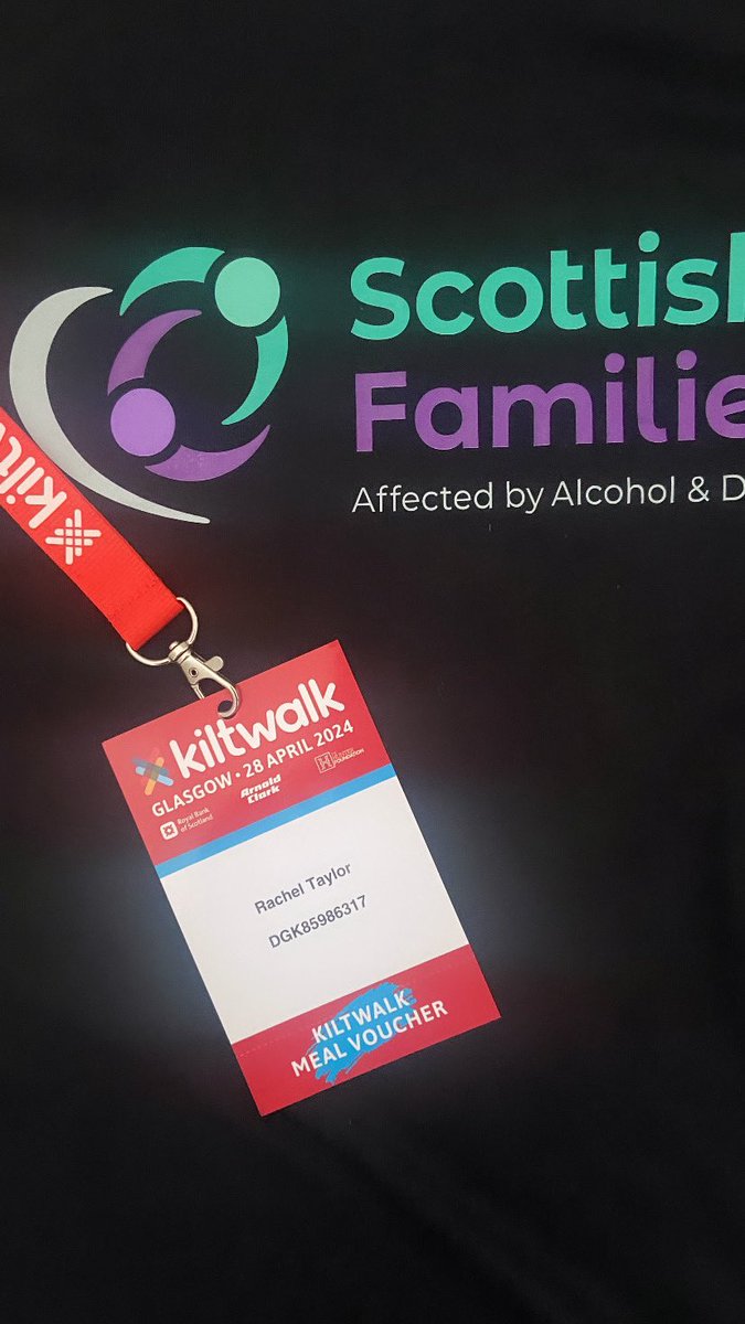The lanyard has arrived !! It’s all feeling real now, just over a week to go until @thekiltwalk! Myself, along with @SfadJordan & some amazing walkers will walk 23 miles for @ScotFamADrugs Any donations & shares would be greatly appreciated - justgiving.com/page/rachel-ta… 🙏💜