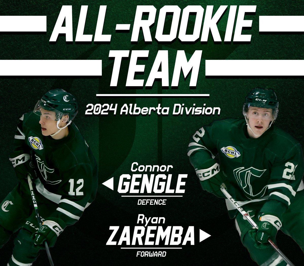 Congratulations to Connor Gengle and Ryan Zaremba on being selected to the 2024 Alberta Division All-Rookie team!⚔️

#OneCru #BCHL