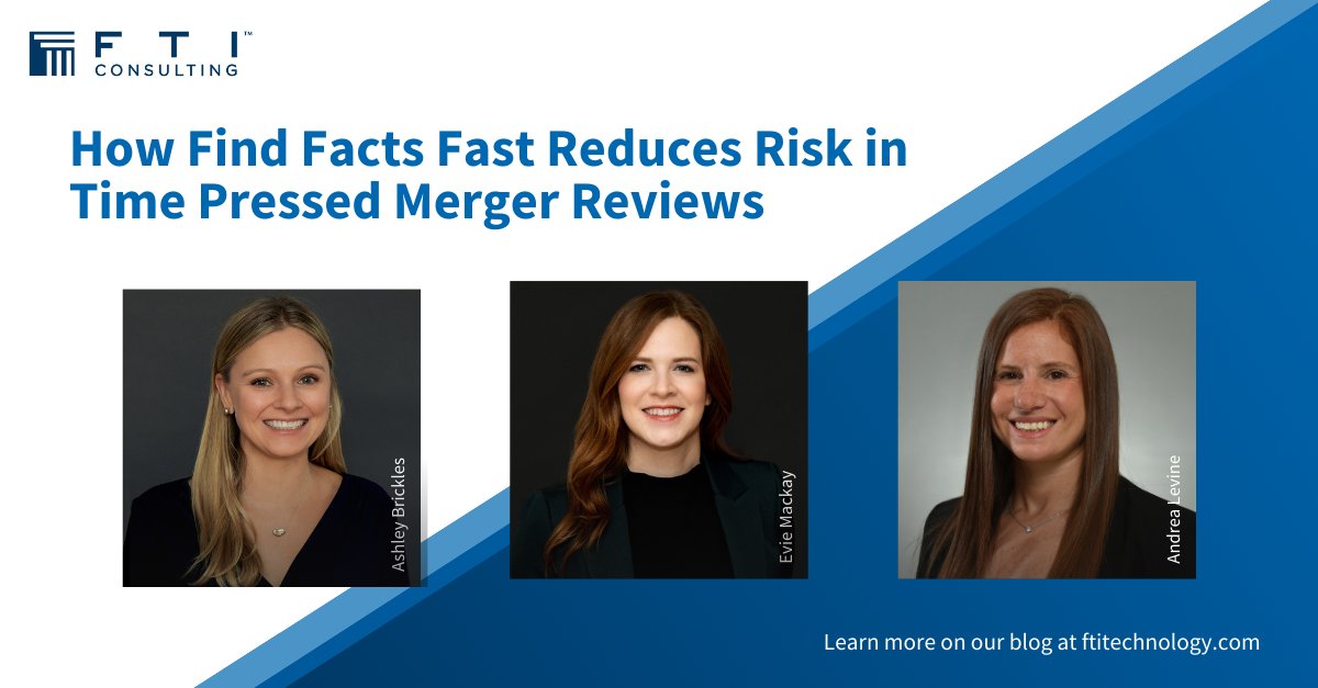 Learn how @FTITech's Find Facts Fast methodology aids legal teams in efficiently identifying critical documents and themes, empowering strategic decision-making during high-stakes merger activities. Read more here: bit.ly/4biu427
