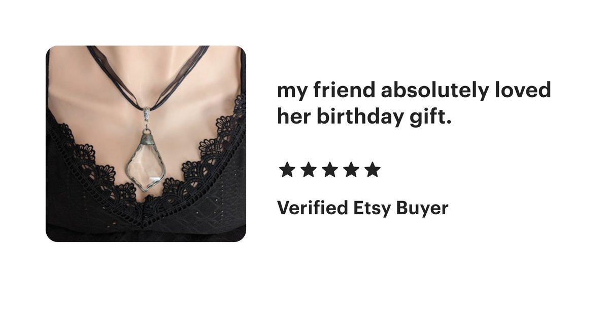 Thank you for the glowing review of our gothic crystal necklace! 🖤 #HappyCustomer #GothicStyle #CrystalMagic #toronto 

papillionera.etsy.com