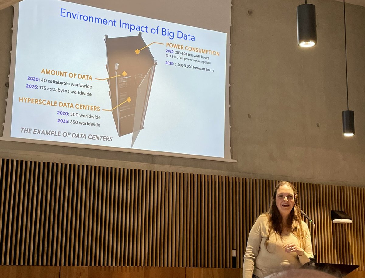 Great to hear <a href="/jlprendki/">Dr. Jennifer Prendki</a>, Head of AI Data at <a href="/GoogleDeepMind/">Google DeepMind</a>, highlighting the environmental impacts of AI and big data during her <a href="/LSEDataScience/">LSE Data Science Institute</a> keynote. This is a critical issue that we foreground for LSE students throughout the AI theme of <a href="/TheLSECourse/">LSE100</a>!