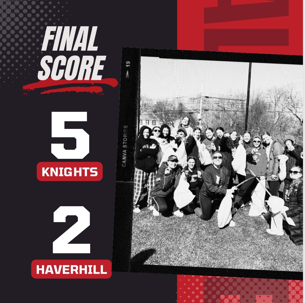 NA_Softball1's tweet photo. Knights get the 5-2 W over Haverhill . Gaffny struck out 11. Mancuso, Lynch, Roche, and Davis each collected a hit for NA.
Knights takes on Pentucket tomorrow at home.
#sametimesameplace
@NA_Athletics @EagleTribSports @MVcreature @JamiePote @GlobeSchools https://t.co/6OV9VHoTe1