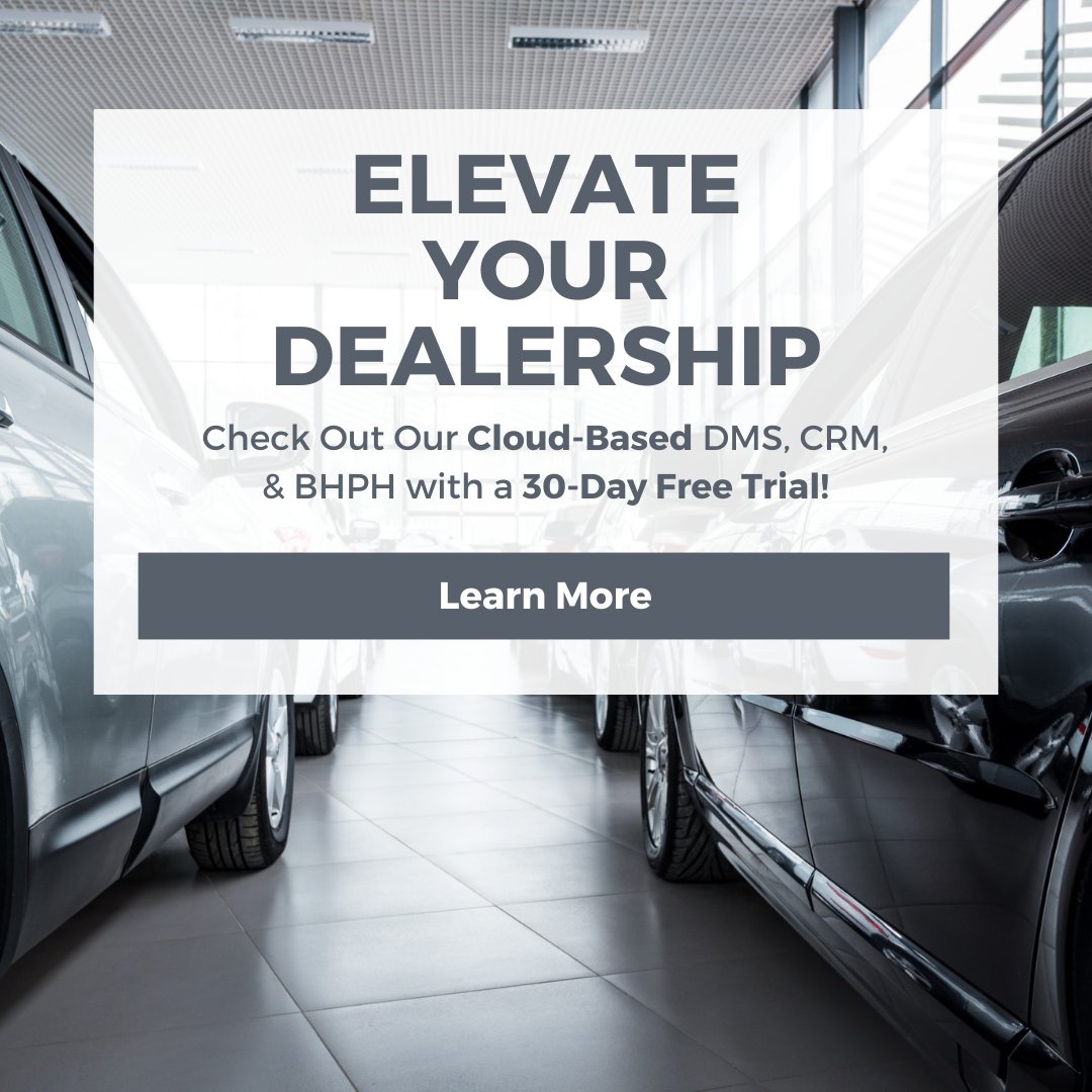 🚀 Ready to drive your dealership to new heights?

Test drive DealerCenter's complete solutions with a 30-day free trial!

Our industry-leading DMS combines all the tools you need into one platform, making it easier than ever to run your business. 🚗

#automotivetechnology