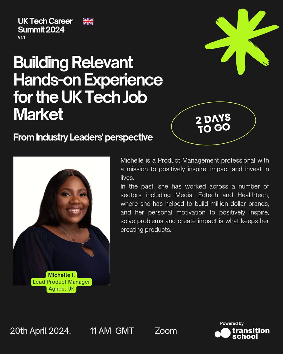 We're happy to welcome Mitchell onboard 🤗👏👏👏

Still haven't registered?

Click the link below to register for FREE.

summit.uktechcareer.com

#tech #techcareer #uktech #uktechcareersummit #transitionschool #techsummit
#techtransition