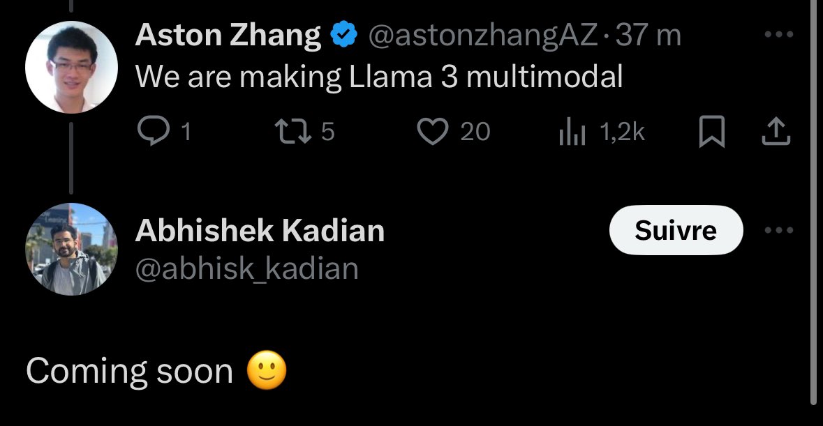 2 llama team members confirming there will be multimodality