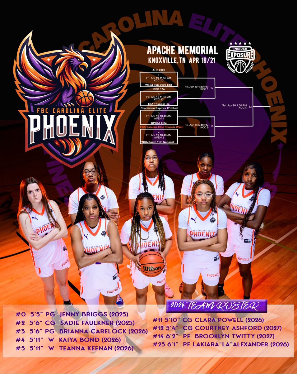 Thrilled to be in Knoxville, Tn this weekend with my teammates @PhoenixWwbb for the @InsiderExposure Apache Memorial. Come check us out! @CoachShauntay @PGH_SCarolina @PGH_NC @DelaneyRudd4 @JDHoopsGuy