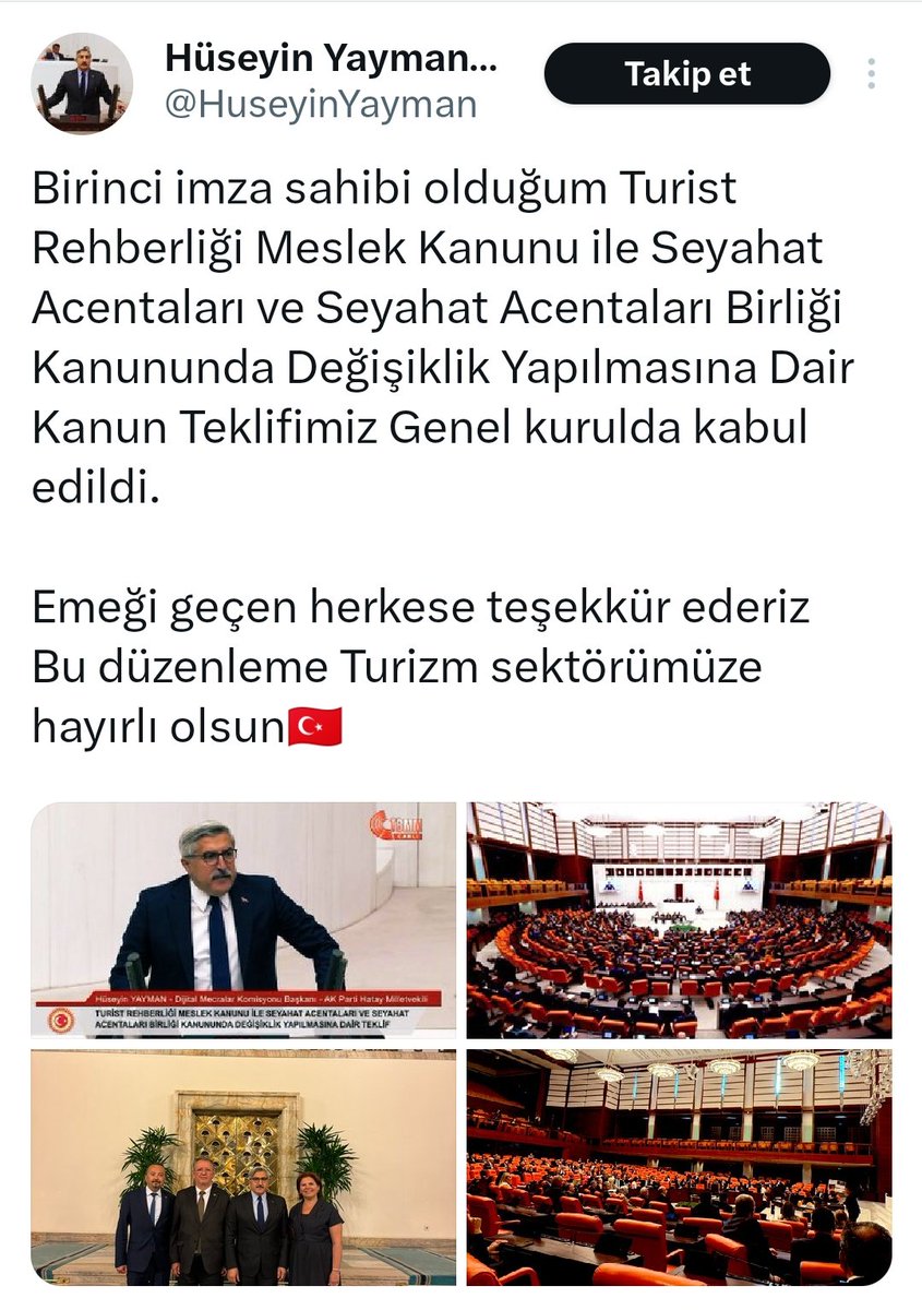 Bu ülkenin tanıtımına her daim olumlu katkı sağlamış Turist Rehberliği mesleğini bitirme ve turizmi baltalama noktasına sürükleme ile 1. imza sahibi diye övünmek.. 
Ve yapılan değişikliği turizm sektörüne üst bir katma değer gibi sunmak..
Ne üzücü!
İşte güzel ülkemin özeti..