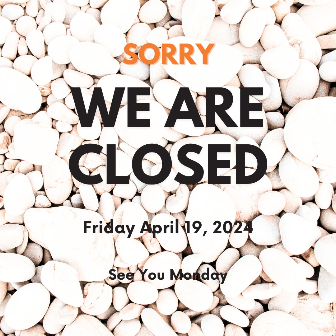 IA_ConstCorp's tweet photo. All locations will be closed tomorrow, Friday, April 19, 2024.

See you Monday! https://t.co/vwBt0uJVAq