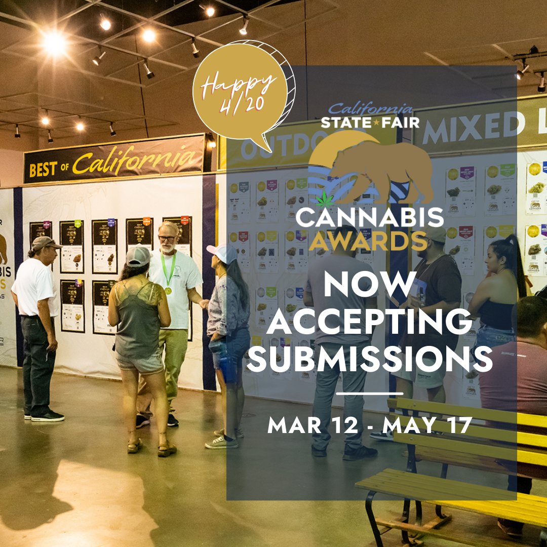 Happy #4/20 weekend! While enjoying the festivities, take a moment to register for the CA State Fair Cannabis Awards! 🏅

Let’s show the world California’s finest. 

Register now: castatefaircannabisawards.com