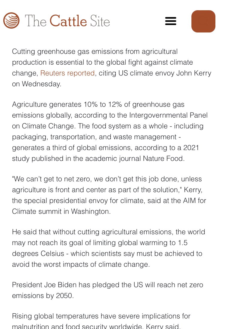 The elite globalists, like US “Climate Envoy” John Kerry, say agriculture is driving climate change & destroying the planet. 
Basically, they want the peasants to start eating crickets.
So, they are determined to make life as difficult as possible for farmers.  
#NetZeroScam